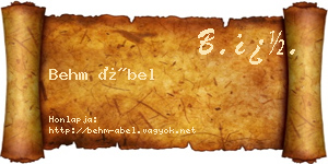 Behm Ábel névjegykártya